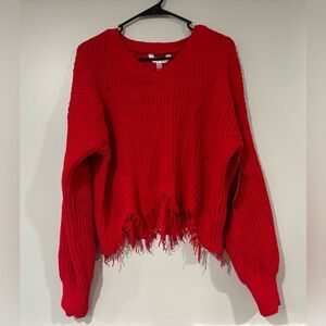 Red Crop Top Sweater